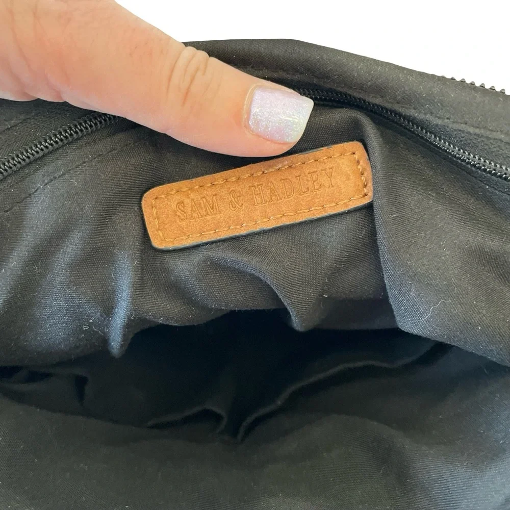 Sam & Hadley Brown Crossbody Bag with Decorative Stud and Cutout Details